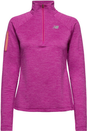 Nb Heat Grid Half Zip Sport Sweat-shirts & Hoodies Fleeces & Midlayers Pink New Balance