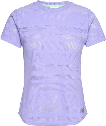 Q Speed Jacquard Short Sleeve T-shirts & Tops Short-sleeved Blå New Balance*Betinget Tilbud
