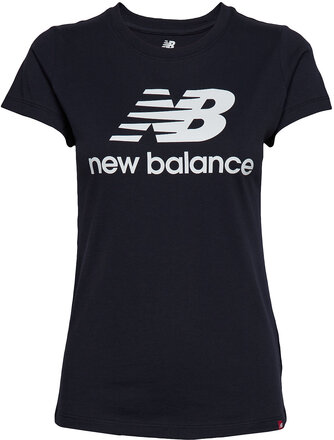 Essentials Stacked Logo Tee T-shirts & Tops Short-sleeved Blå New Balance*Betinget Tilbud