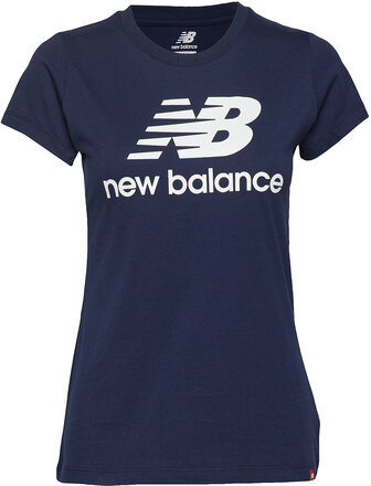 Essentials Stacked Logo Tee T-shirts & Tops Short-sleeved Blå New Balance*Betinget Tilbud