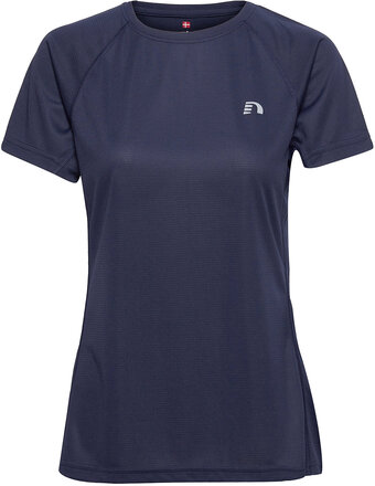 Women Core Running T-Shirt S/S Sport T-shirts & Tops Short-sleeved Navy Newline
