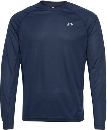 Men Core Running T-Shirt L/S T-shirts Long-sleeved Marineblå Newline*Betinget Tilbud