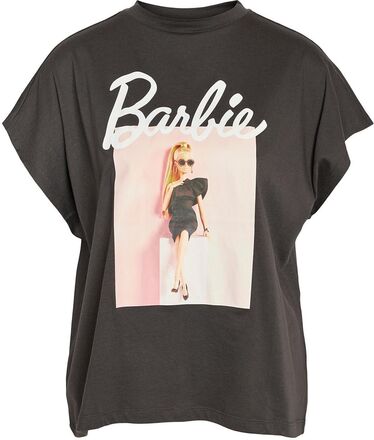 Nmhailey S/S Barbie T-Shirt License Fwd T-shirts & Tops Short-sleeved Svart NOISY MAY*Betinget Tilbud