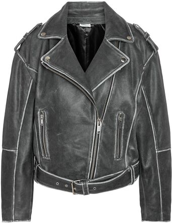 Nmaika L/S Leather Jacket Læderjakke Skindjakke Black NOISY MAY