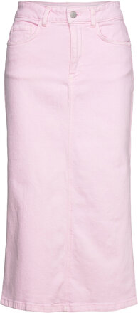 Nmkath Nw Color Midi Side Slit Skirt Knælang Nederdel Pink NOISY MAY