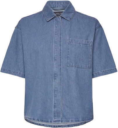 Nmeline S/S Loose Shirt Vi492Mb Tops Shirts Short-sleeved Blue NOISY MAY