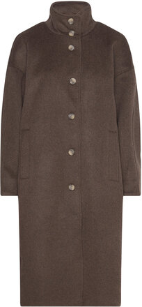 Anni Coat Outerwear Coats Winter Coats Brun NORR*Betinget Tilbud