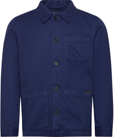 Barney Worker Jacket Designers Overshirts Blue Nudie Jeans