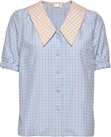 Nucassiane Shirt Blouses Short-sleeved Blå Nümph*Betinget Tilbud
