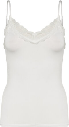 Objleena New Lace Singlet Noos T-shirts & Tops Sleeveless Hvit Object*Betinget Tilbud
