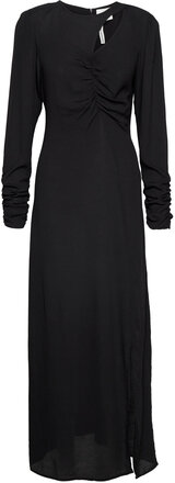 Objpatti L/S Dress 124 Maxikjole Festkjole Black Object
