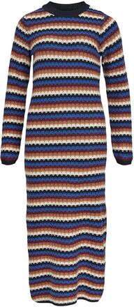 Objkaya L/S Midi Knit Dress 129 Dresses Knitted Dresses Multi/patterned Object