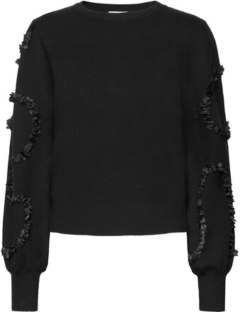 Objdidi L/S O-Neck Knit Pullover 129 Tops Knitwear Jumpers Black Object