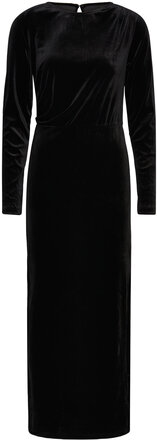 Objbianca L/S Long Dress 130 Maxikjole Festkjole Black Object