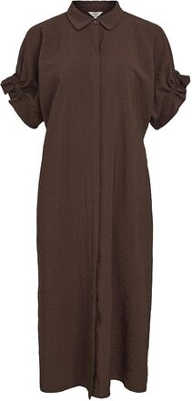 Objcif Tiana Ss Midi Dress E Ss Fair 23 Knælang Kjole Brown Object