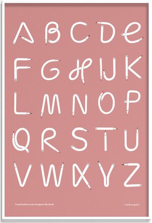 A-Z / Pink Home Decoration Posters & Frames Posters Illustrations Multi/patterned Olle Eksell