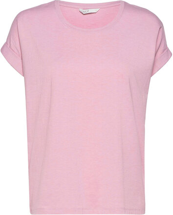 Onlmoster S/S O-Neck Top Jrs T-shirts & Tops Short-sleeved Rosa ONLY*Betinget Tilbud