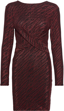 Onlglow L/S Glitter Twist Dress Box Jrs Kort Klänning Red ONLY