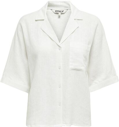 Onltokyo Life Ss Linen Bl Shirt Pnt Noos Tops Shirts Linen Shirts White ONLY