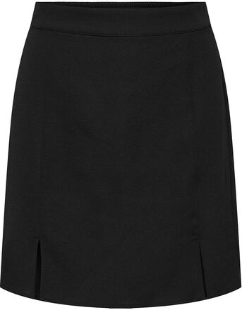 Onlnova Life Lux Taylor Slit Skirt Solid Kort Kjol Black ONLY