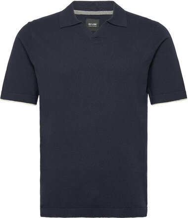 Onsdal Life Reg Ss 14 Resort Polo Knit Tops Knitwear Short Sleeve Knitted Polos Navy ONLY & SONS