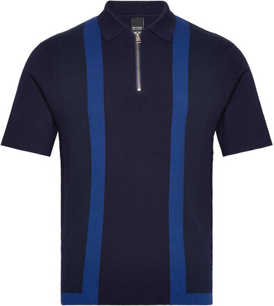 Onspreston Life Reg 14 Ss Cb Polo Knit Tops Knitwear Short Sleeve Knitted Polos Navy ONLY & SONS