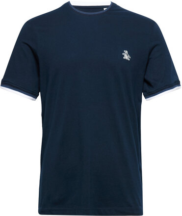 Ss Sticker Pete Ring Tops T-shirts Short-sleeved Blue Original Penguin