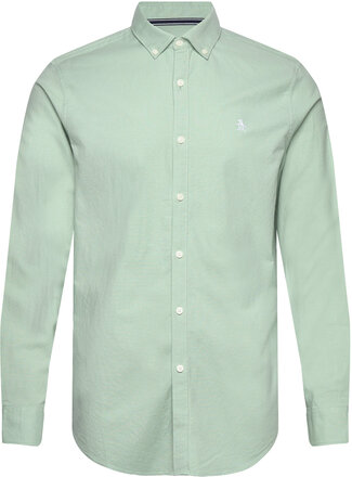 Ls Oxford Strtch No Tops Shirts Casual Green Original Penguin