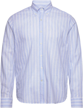 Reg Fit Bd Summer Stripe Designers Shirts Casual Blue Oscar Jacobson