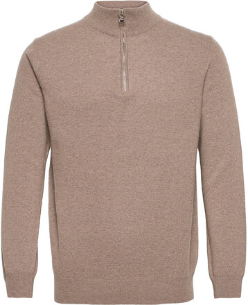 Patton Half Zip Knitwear Half Zip Pullover Beige Oscar Jacobson*Betinget Tilbud