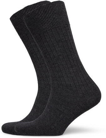 Pe 2Pk Calle Premium Mercerized Wool Rib Underwear Socks Regular Socks Svart Panos Emporio*Betinget Tilbud