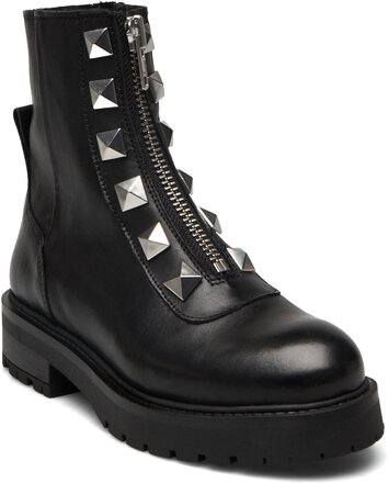 Yoko Shoes Boots Ankle Boots Ankle Boots Flat Heel Black Pavement