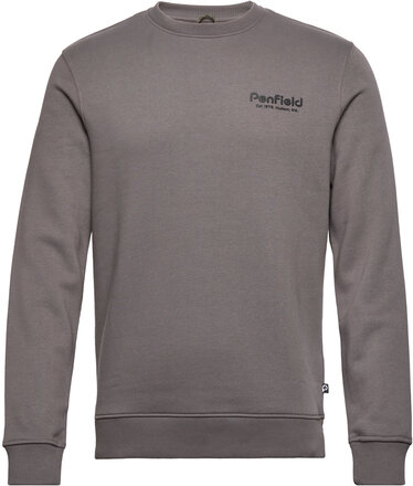 Hudson Script Crew Bb Sweat Sweat-shirt Genser Grå Penfield*Betinget Tilbud