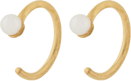 Lagoon Creoles Fresh Water Pearl Accessories Jewellery Earrings Hoops Gold Pernille Corydon