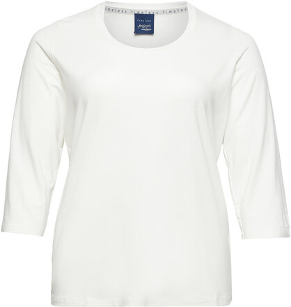 Vanna T-shirts & Tops Long-sleeved Hvit Persona By Marina Rinaldi*Betinget Tilbud