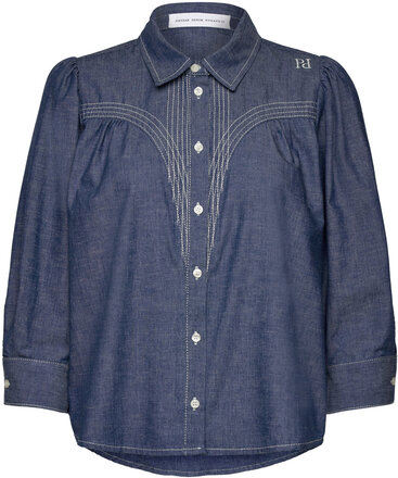Pd-New Whitney Boheme Shirt Excl. R Tops Shirts Long-sleeved Blue Pieszak