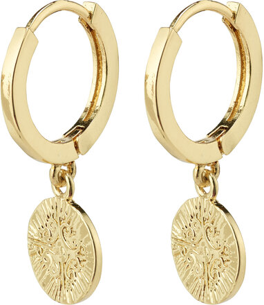 Nomad Coin Huggie Hoop Earrings Gold-Plated Accessories Jewellery Earrings Hoops Gold Pilgrim