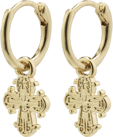 Dagmar Recycled Huggie Hoop Earrings Gold-Plated Accessories Jewellery Earrings Hoops Gold Pilgrim