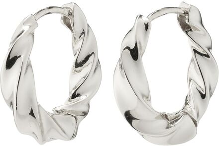 Taffy Recycled Medium Swirl Hoop Earrings Silver-Plated Accessories Jewellery Earrings Hoops Silver Pilgrim