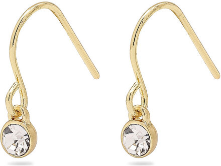 Lucia Recycled Crystal Earrings Gold-Plated Ørestickere Smykker Gold Pilgrim