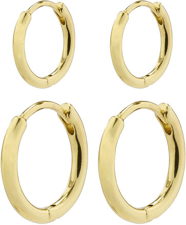 Ariella Recycled Hoop Earrings 2-In-1 Set Gold-Plated Accessories Jewellery Earrings Hoops Gold Pilgrim