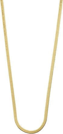 Joanna Recycled Flat Snake Chain Necklace Gold-Plated Accessories Jewellery Necklaces Chain Necklaces Gold Pilgrim