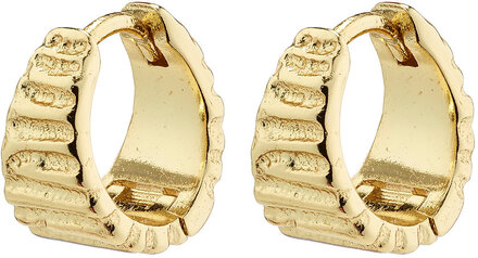 Jemma Huggie Hoop Earrings Gold-Plated Accessories Kids Jewellery Earrings Hoops Gull Pilgrim*Betinget Tilbud