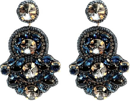 Jasmin Glamour Ear Blue Grey Øredobber Smykker Multi/mønstret Pipol's Bazaar*Betinget Tilbud