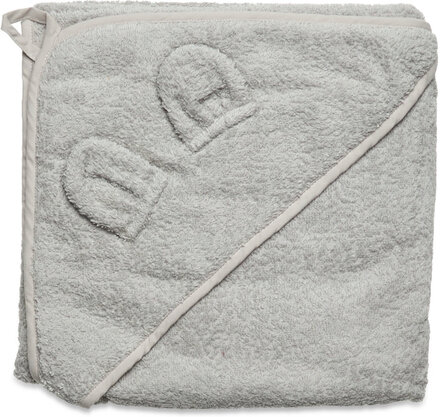 Organic Hooded Towel Home Bath Time Towels & Cloths Towels Grey Pippi