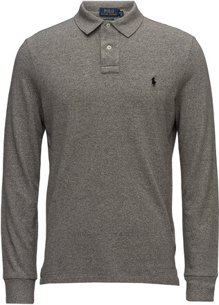 Custom Slim Fit Mesh Polo Shirt Designers Polos Long-sleeved Grey Polo Ralph Lauren
