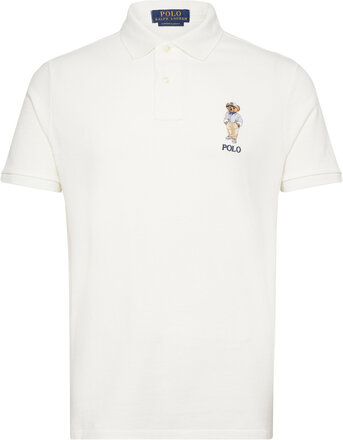 Custom Slim Polo Bear Mesh Polo Shirt Tops Polos Short-sleeved White Polo Ralph Lauren
