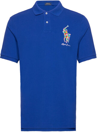 Classic Fit Big Pony Mesh Polo Shirt Tops Polos Short-sleeved Blue Polo Ralph Lauren