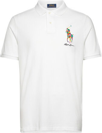 Classic Fit Big Pony Mesh Polo Shirt Tops Polos Short-sleeved White Polo Ralph Lauren