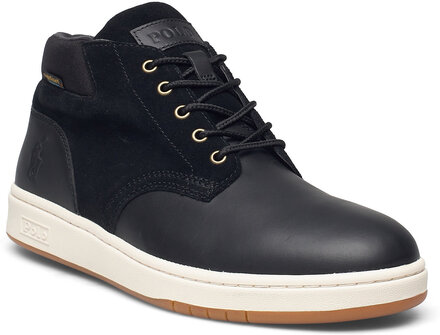Waterproof Leather-Suede Sneaker Boot Höga Sneakers Black Polo Ralph Lauren